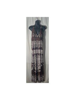 Silk Brown & White Dress
